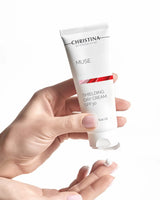 Christina Muse Shielding Day Cream SPF 30, white sunscreen moisturizing face cream tube