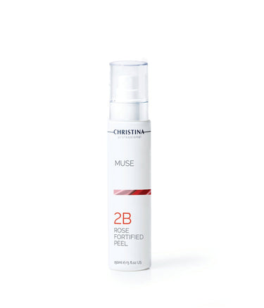 Christina Muse 2B Rose Fortified Peel toner, white bottle, cosmetic skincare serum